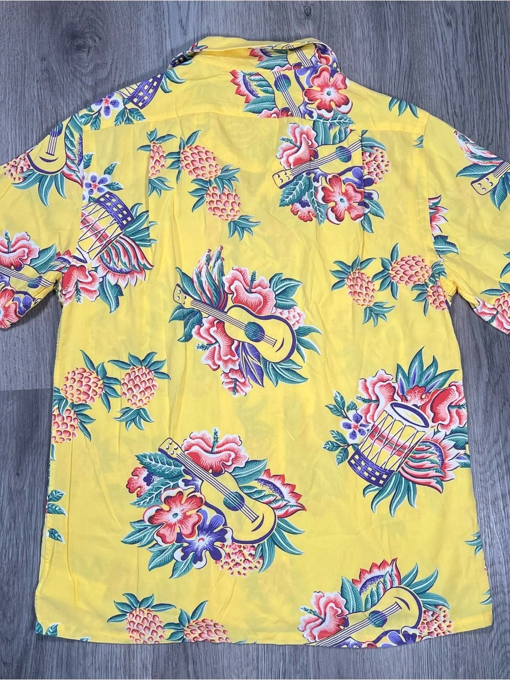 New Polo Ralph Lauren Hawaiian Camp Shirt Mens S Pineapple Tropical Yellow Rayon